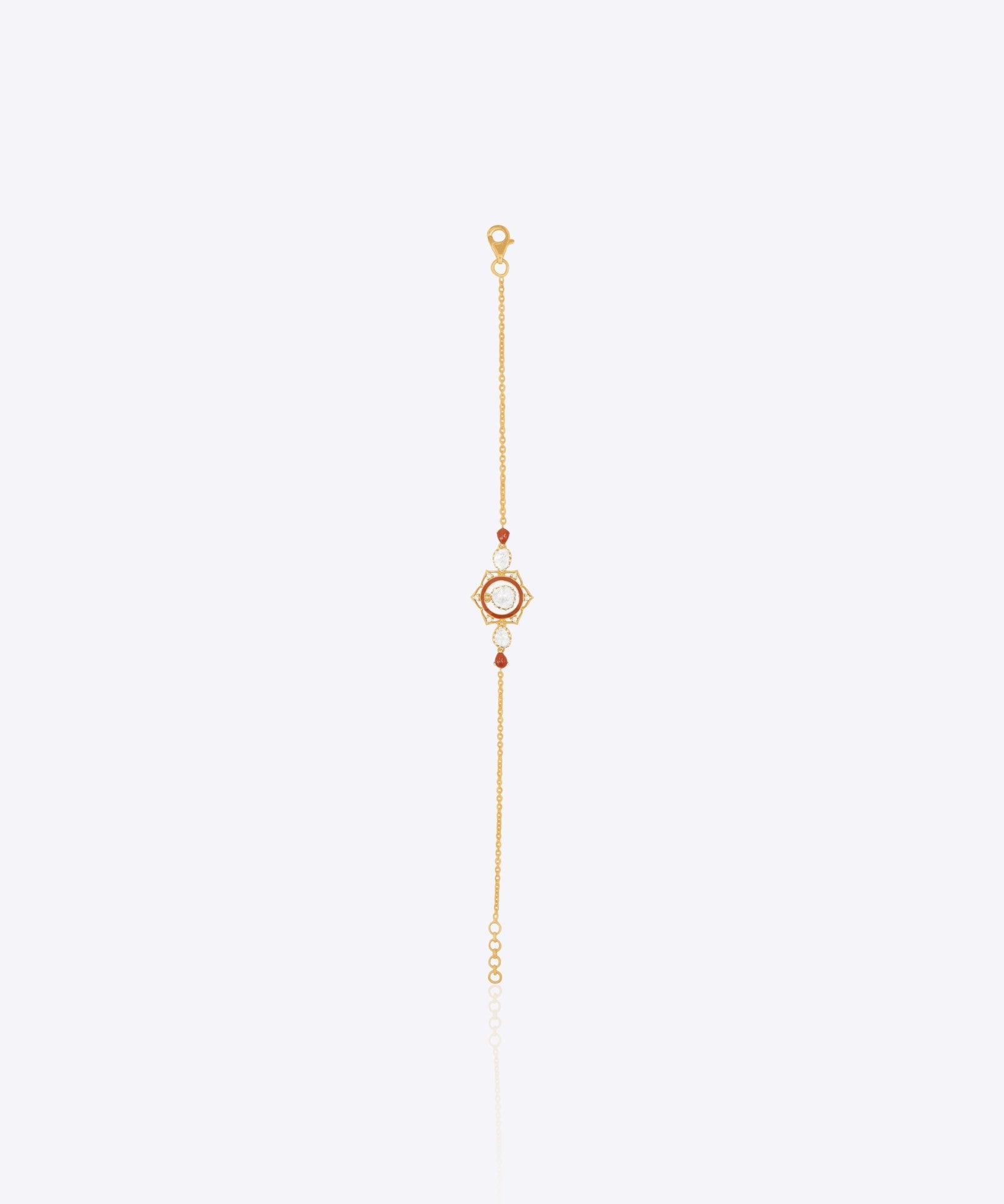 Sacral Chakra Bracelet in 14k gold with Polki diamonds