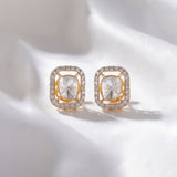 Squarelet Polki Diamond Earrings