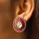 Scarlet Spark Polki Earrings