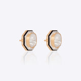 Regal Polki Diamond Enamel Ear Studs