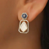 Aura Polki Diamond Stone Earrings