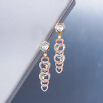 14k gold detachable Polki diamond earrings, wearable long or as studs.