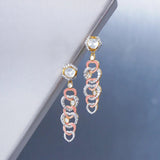 14k gold detachable Polki diamond earrings, wearable long or as studs.