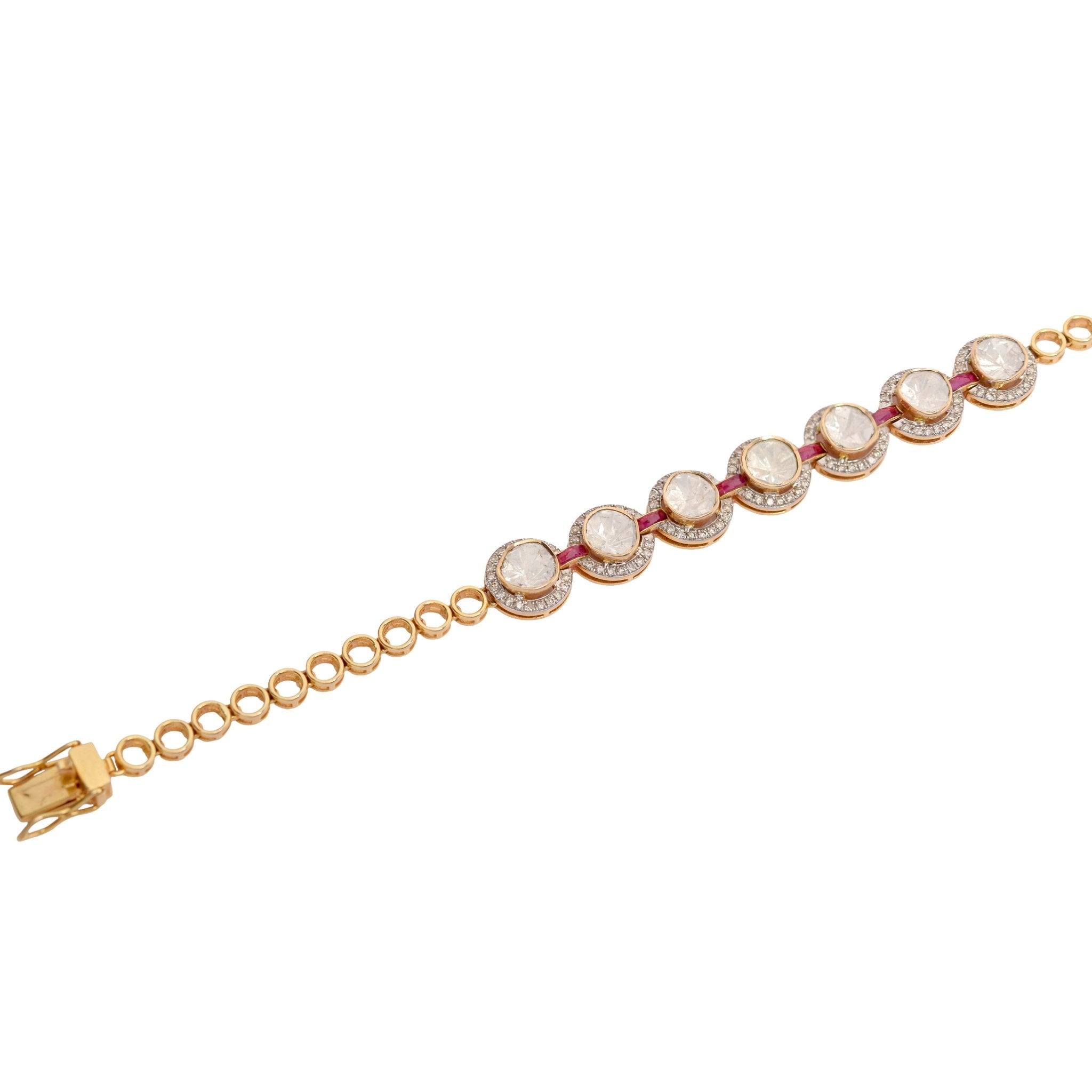 Sacred Polki diamond bracelet with spiritual uncut diamonds