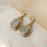 Victorian Aquamarine Polki Diamond Earrings