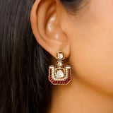 Rosewood Polki Diamond Earring
