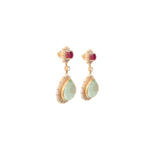 Love Fusion earrings styled with romantic modern saree, highlighting dual-tone finish.
