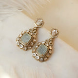 Victorian Aquamarine Polki Diamond Earrings