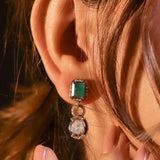 Emerald Aura Polki Diamond Earrings