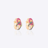 14K gold hooked earrings with Polki stones and talaf detailing