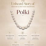 Educational banner explaining the beauty and artistry of Polki diamonds
