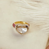 Queens Heart Polki Diamond Ring