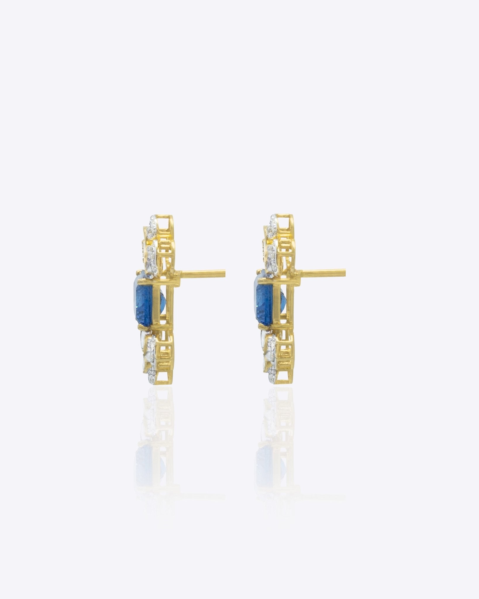 14K gold Noelle Bloom floral stud earrings with delicate detailing.