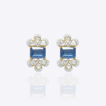 14K gold Noelle Bloom floral stud earrings with delicate detailing.