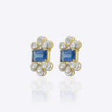 14K gold Noelle Bloom floral stud earrings with delicate detailing.