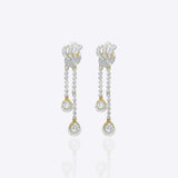 14K gold earrings with sleek diamond accents, regal design