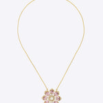 14K gold floral pendant minimal modern Polki fine jewellery design