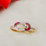 Crimson Polki Ring