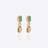Emerald Aura Polki Diamond Earrings
