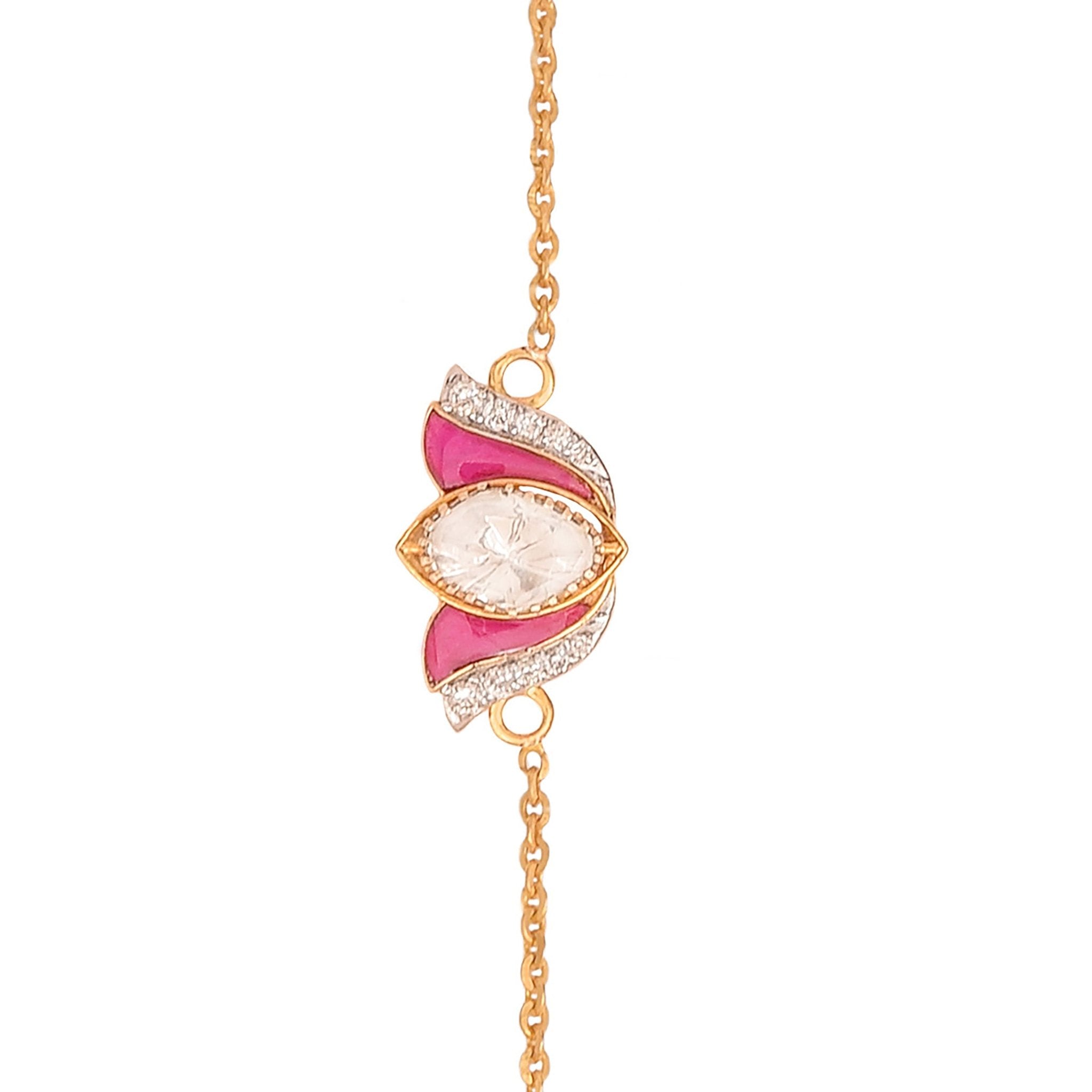 Lily Polki diamond bracelet with intricate uncut diamonds