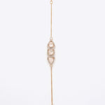 14K gold minimalist bracelet with Polki diamonds