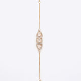 14K gold minimalist bracelet with Polki diamonds