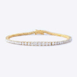 14k gold tennis bracelet with a continuous row of diamonds