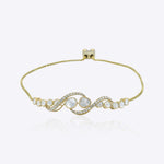 Sylvara Curve Bracelet in 14K gold with sparkling Polki stones along a graceful curve.