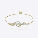 Sylvara Curve Bracelet in 14K gold with sparkling Polki stones along a graceful curve.