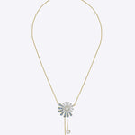 Solara Arc Necklace in 14K gold with radiant Polki accents in an arc silhouette