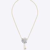 Solara Arc Necklace in 14K gold with radiant Polki accents in an arc silhouette