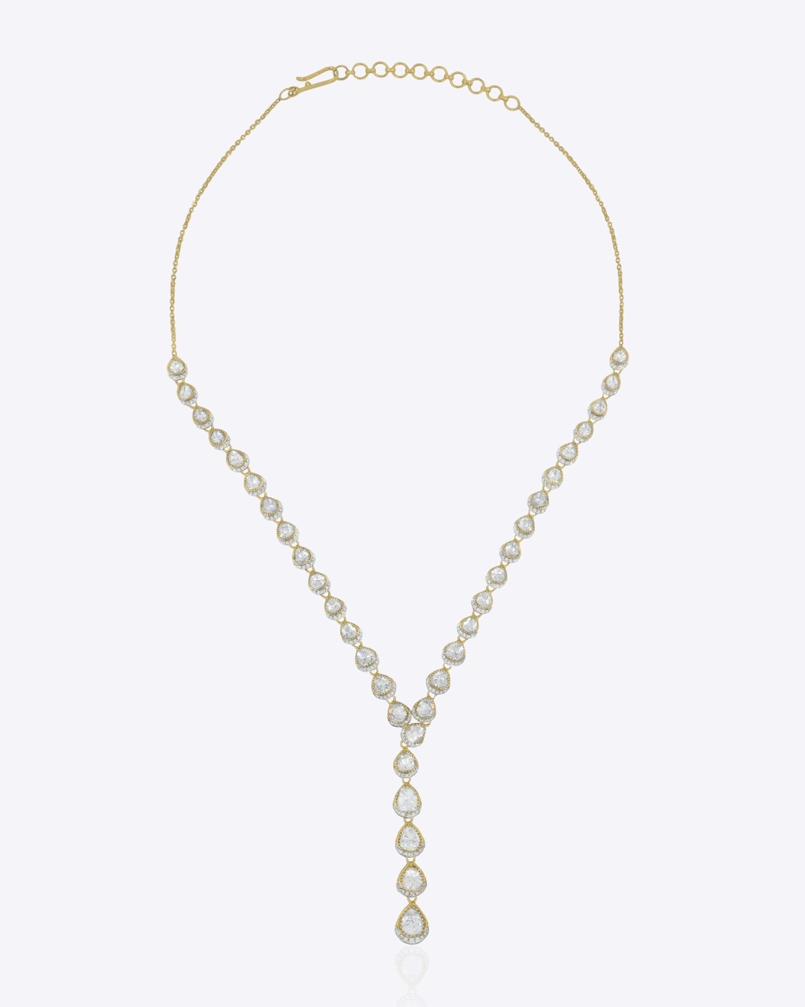 14K gold necklace with sparkling Polki stones, refined design