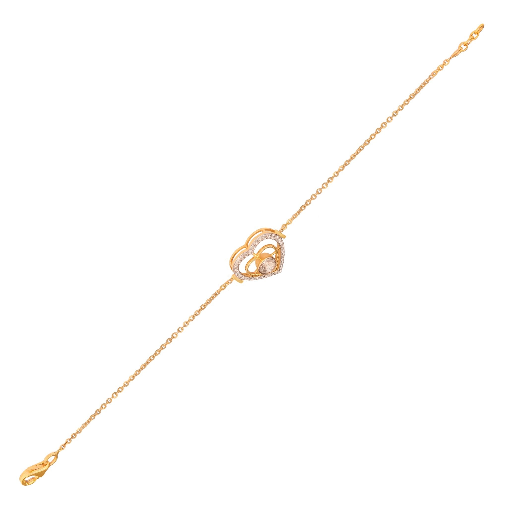 Heart It Polki diamond bracelet with heart-shaped diamonds
