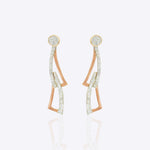 14k gold Orion Flow earrings with Polki, diamonds, in a celestial motif.