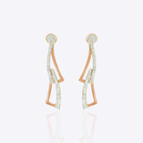14k gold Orion Flow earrings with Polki, diamonds, in a celestial motif.