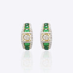 14K gold hoop earrings with a striking central Polki diamond.
