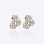14K gold Polki stud earrings with a minimal, lightweight design.