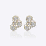 14K gold Polki stud earrings with a minimal, lightweight design.