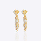 14k gold detachable Polki diamond earrings, wearable long or as studs.
