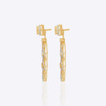 14k gold detachable Polki diamond earrings, wearable long or as studs.