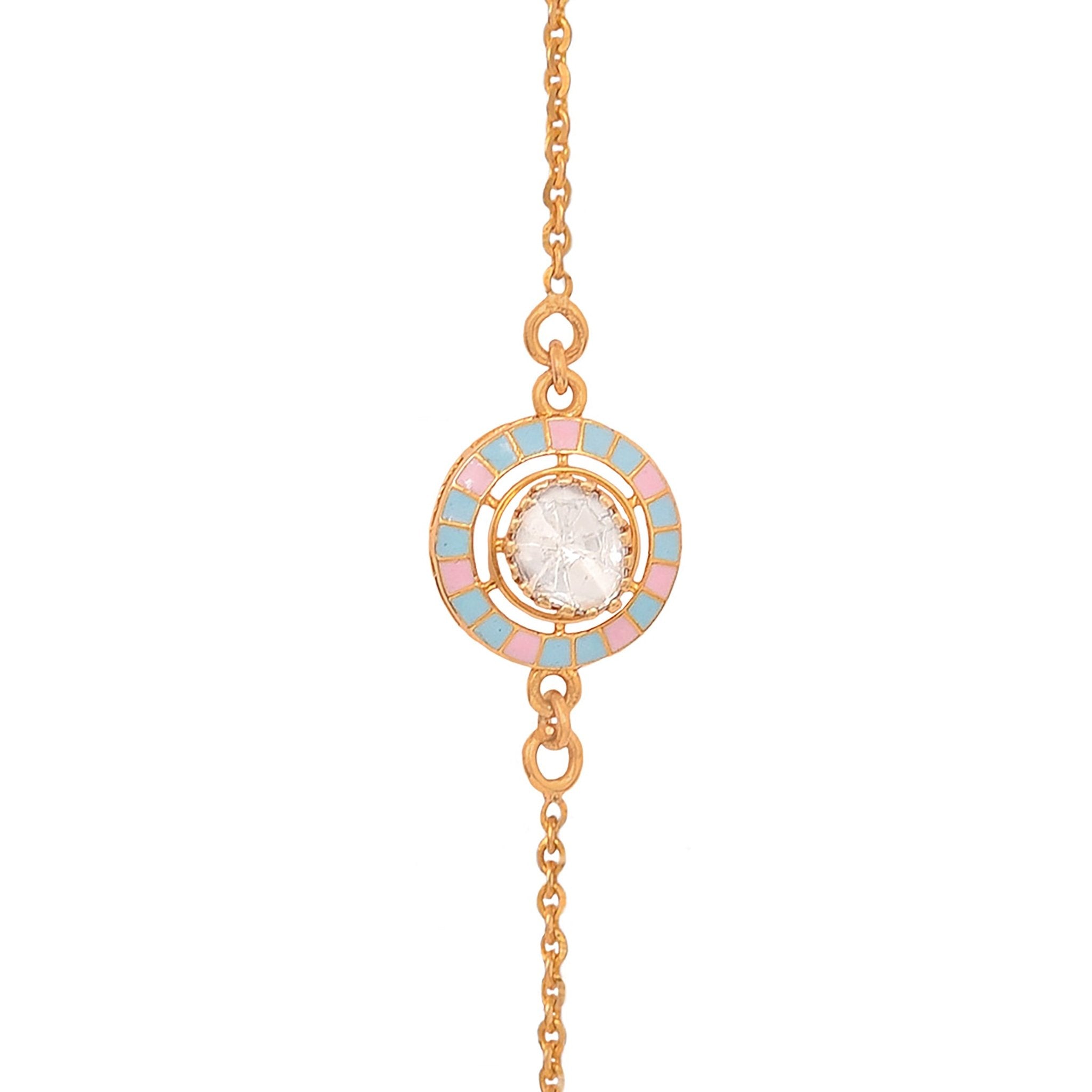 Colour Floss Polki diamond bracelet with vibrant uncut gems