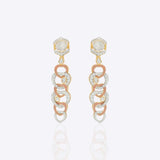 14k gold detachable Polki diamond earrings, wearable long or as studs.