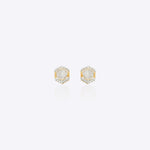 14k gold detachable Polki diamond earrings, wearable long or as studs.