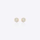 14k gold detachable Polki diamond earrings, wearable long or as studs.