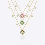 Tri clover bloom necklace