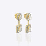 Starlight Drop Polki Earrings in 18k gold with a sleek geometric silhouette