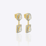 Starlight Drop Polki Earrings in 18k gold with a sleek geometric silhouette
