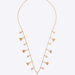 Gemstone Garland Necklace in 14K gold with colourful gemstones and Polki drops.