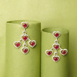 Hearts in Bloom Ruby Earrings