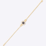 14k gold bracelet with an Evil Eye motif in Polki and diamonds
